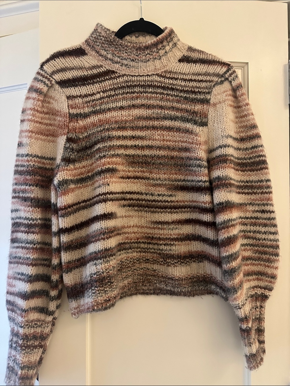 Veronica Beard Striped Mock Neck Alpaca Striped Sweater
